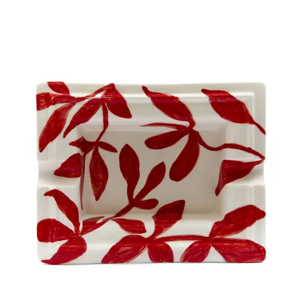 Kırmızı Yaprak Desenli Küllük