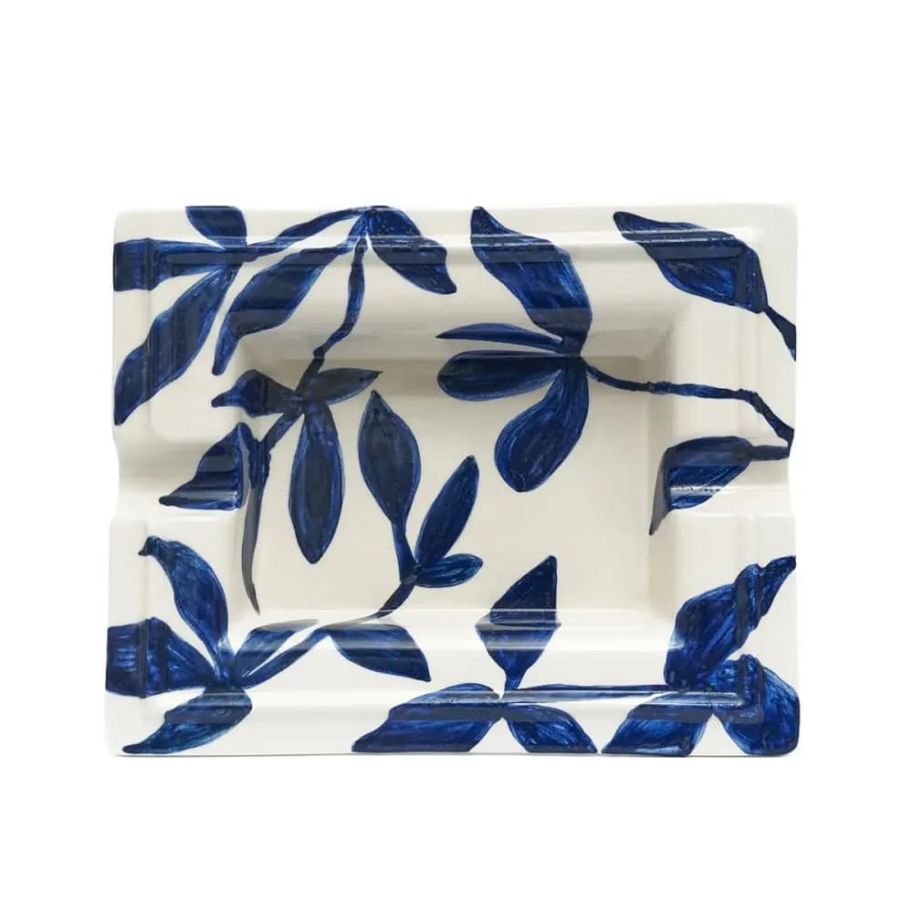 Mavi Yaprak Desenli Küllük