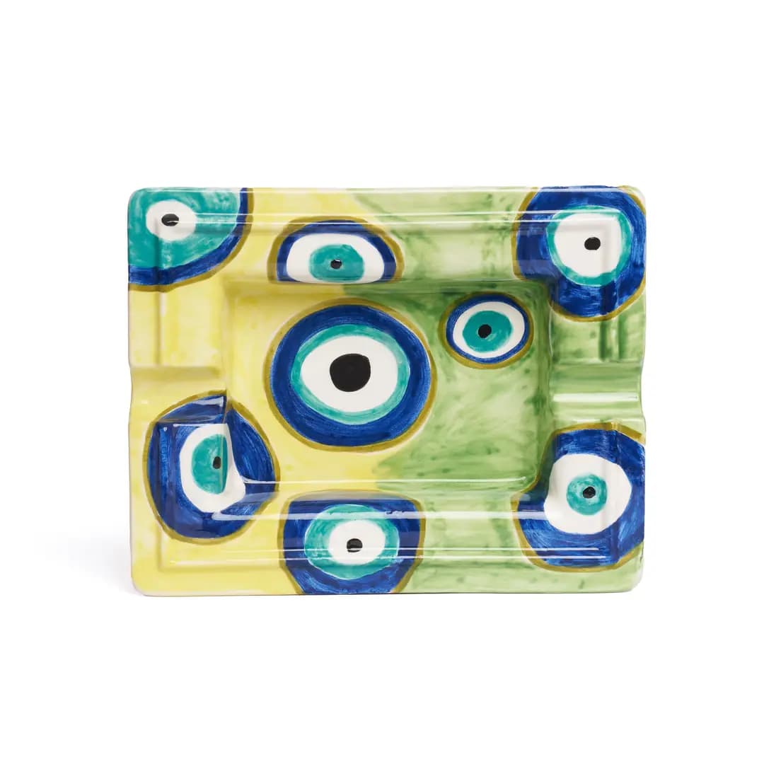 Yeşil-Sarı Nazar Boncuklu Küllük