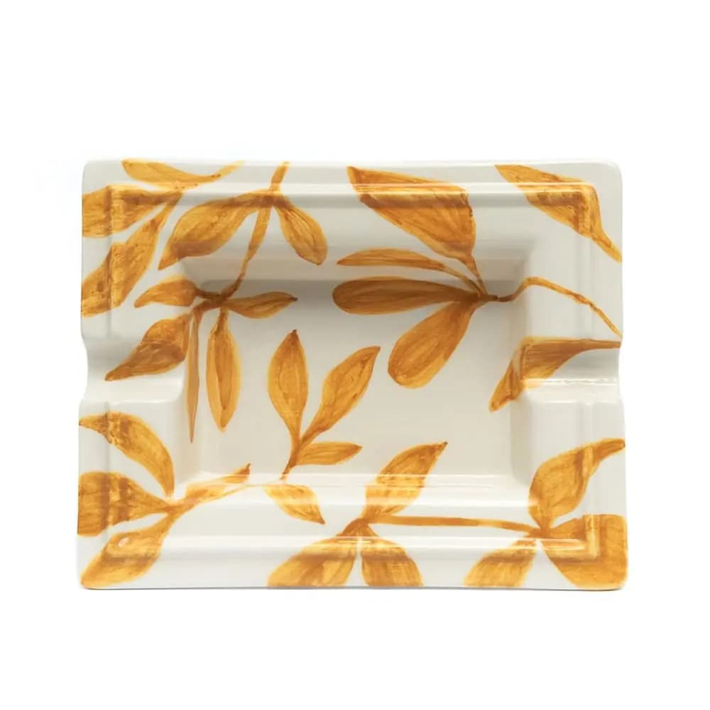 Turuncu Yaprak Desenli Küllük