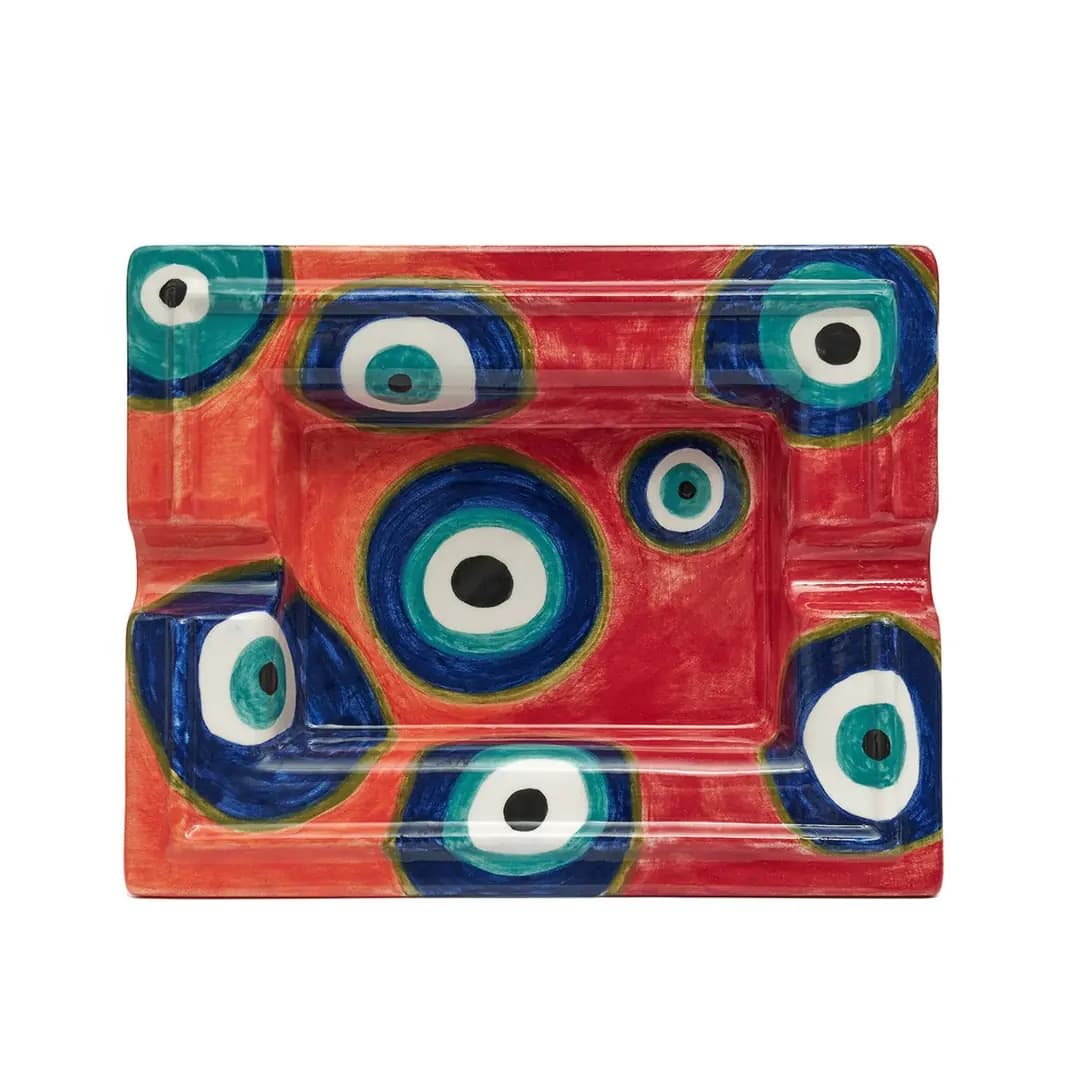 Kırmızı-Turuncu Nazar Boncuklu Küllük